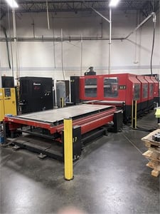 Amada #F03015NT, CO2 Laser, 4000 watt, 122.8" X, 61" Y, 7.87" Z, 61" x 122.8" max. cutting size, Donaldson