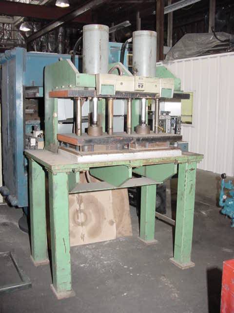 4 Ton, down acting press, dual 19" x20", 15" daylight, 10" stroke, air cooled, C-FRAME