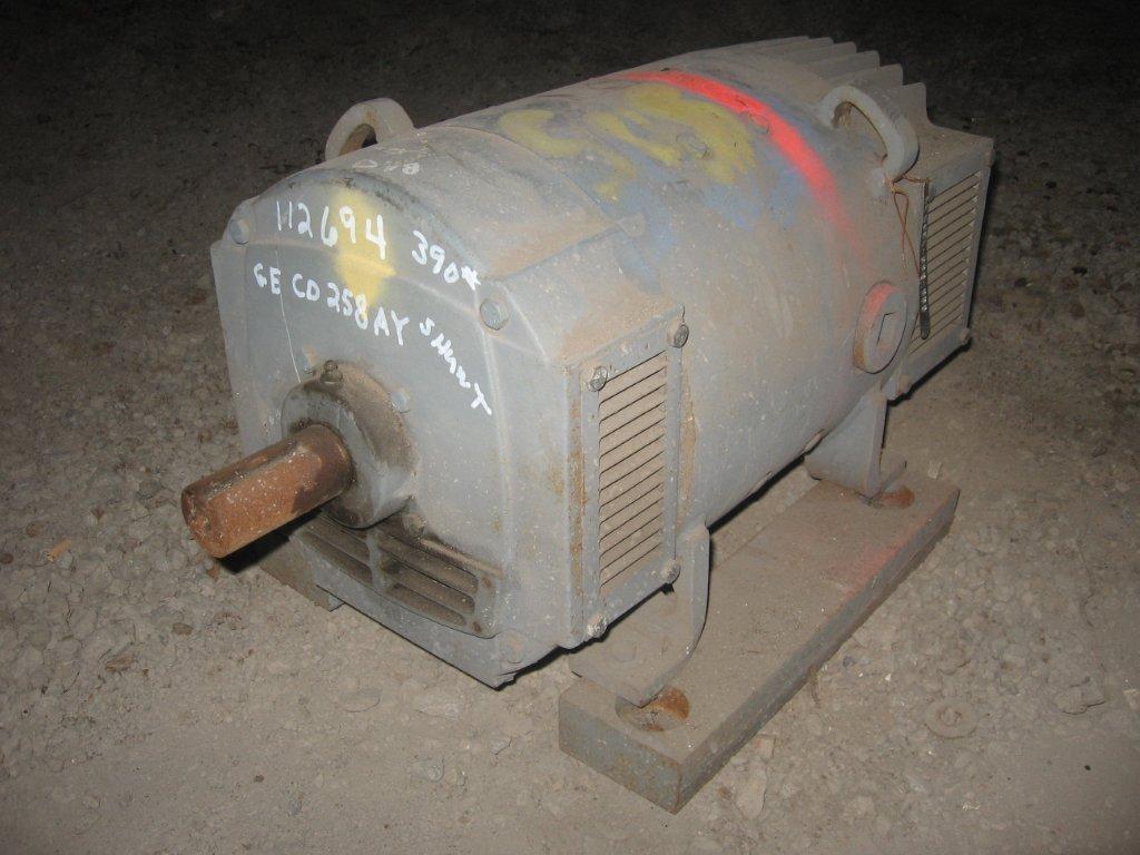 10 HP 1150/2800 RPM General Electric, Frame 258AY, 240 Volts, DPFG, Shunt, DC Motor