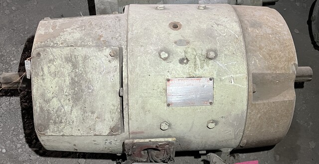 15 HP 850/1750 RPM General Electric, Frame 366E, 240 Volts, DPFG, Shunt, DC Motor