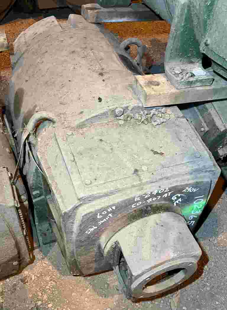 60 HP 1150/2000 RPM General Electric, Frame 407AT, 240 Volts, DPFG, Stab Shunt, DC Motor
