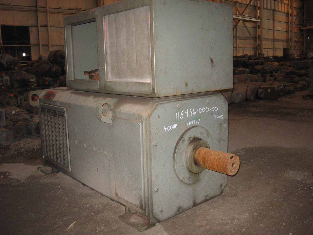 400 HP 400/1200 RPM General Electric, Frame 4477, 240 Volts, DPFG-BV, DC Motor 3 available)