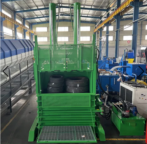 Enerpat #VB-TY2000, Heavy Duty Scrap Tire Recycling Baler, 180 Ton