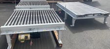 54-1/4" wide, Wulftec, powered roller conveyors, 20" H, (2) 60" long and (1) 99" long (3 available)