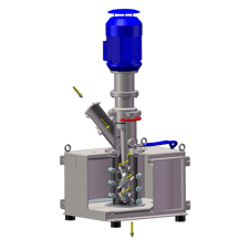 Bepex Schugi #Flexomix-160, continuous mixer and wet agglomerator, vertical high shear chamber, new shaft