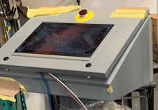 NEMA 12 free standing motor control enclosure, 480 Volts, 3 phase, 60 Hz., (12) motor starters 0.5-15 HP, (6)