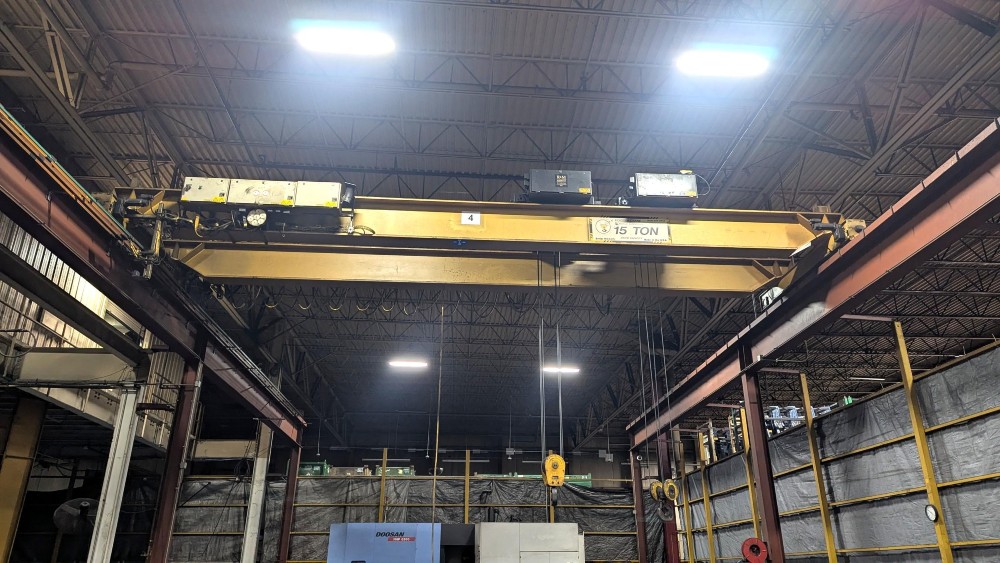 15/10 Ton, R & M, 34' 0" Span, 26' Lift, Pendant Control, VFD Bridge/Trolleys, 2007 [#2758]