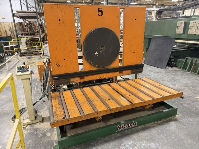 Nichols, Carton Lay-Back Machine, 80" x60" platform, 30" turntable, pedestal w/ controls (3 available)