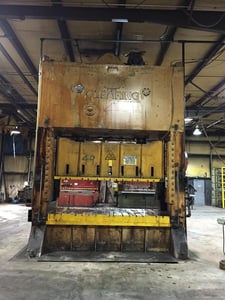 300 Ton, USI Clearing #S4-300-144-72, 4-Point Eccentric Geared Mechanical Stamping Press, 12" Stroke, 34"