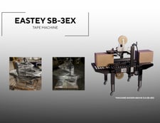 Eastey #SB-3EX, case taper, 75.5 ft./min. belt speed, 3.9"-19.5" width, 4.7"-19.5" H box capacity, 450W