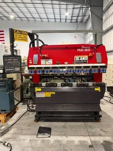 55 Ton, Amada #RG-50, up-acting hydraulic press brake, 6.5' overall, 59.9" between housing, 3.94" stroke