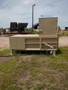 60" x 40" Wastequip #245-HD, stationary compactor, 2 yd. capacity, 10 HP, 6" cylinder, right feed dog house