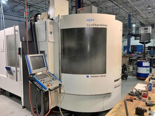 Mikron #HSM800, CNC Vertical Machining Center, 31.5" X, 23.6" Y, 19.6" Z, 35.43" x 23.62" table, 32.2 HP
