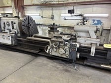 40"/48" x 92" Poreba #TR100B1/2, engine lathe, 4-3/4" hole, 32" 4-jaw chuck, 6-way rapid travel, 14" roller