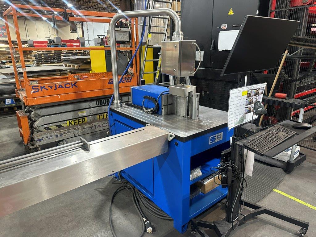 48 Ton, Stierli Bieger #420-CNC-WP, CNC horizontal bending press, 8" x 5/8" capacity, HEA 180 beam, 23.6 IPM