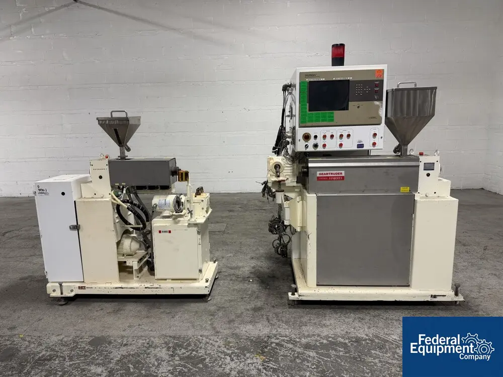 1.25" Harrel #Geartruder, Co-Extrusion Line, (2) single screw extruders, water cooled