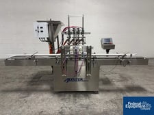 Accutek #AVF4-16, Inline Piston Filler, bottom up fill, slat conveyor, Delta Control, 2022
