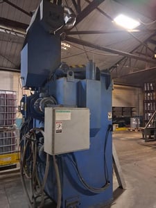 Wheelabrator #SLH-2460, Tumble Blast Cleaning and Shot Peening, 2 Wheels, 7.5 HP Each, 24" diameter x 48"