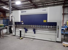220 Ton, MVD #B220-4300, CNC hydraulic press brake, 14' overall, Unimec 9LM 4-arm back gauge, 4-way die