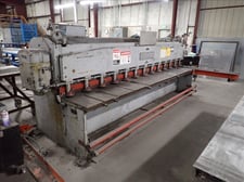 10 gauge x 12' Cincinnati #1012, power squaring shear, back gauge, squaring arm