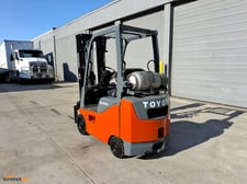 3,500 LB Toyota #8FGCU18, Propane Forklift, 189" lift height, 42" forks, 3 stage mast, side shift, 18226 hours