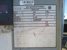 225 KVA 600 Delta Primary, 208Y/120 Secondary, Rex Manufacturing, 3-Phase Dry-Type Transformer, Isolation