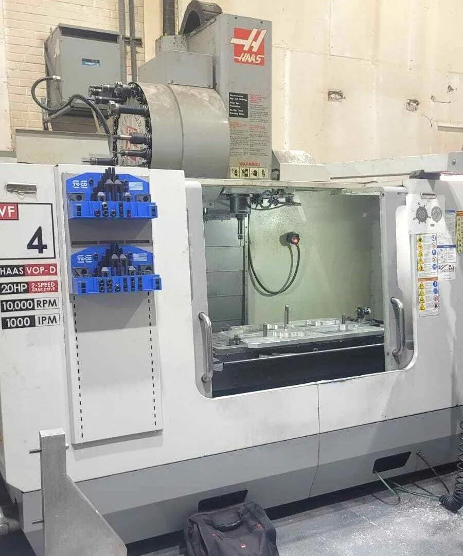 Haas #VF-4B, CNC Vertical Machining Center, 52" x 18" table, 50" X, 20" Y, 25" Z, 20 HP, 10,000 RPM, CAT 40