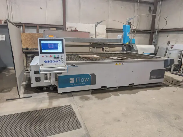 Flow #Mach-200-3020c-Pivot, CNC Waterjet, 6.6' x 10' table, 50 HP Motojet pump, 60,000 PSI, 5-axis Pivot