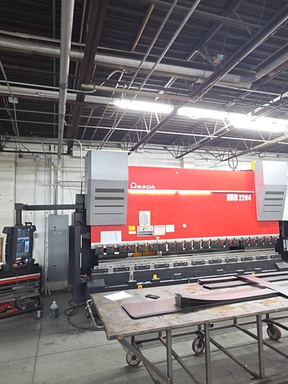 243 Ton, Amada #HRB-2204, Hydraulic Press Brake, 14' overall, 37.8" table height, 17.72" throat, 27.5"