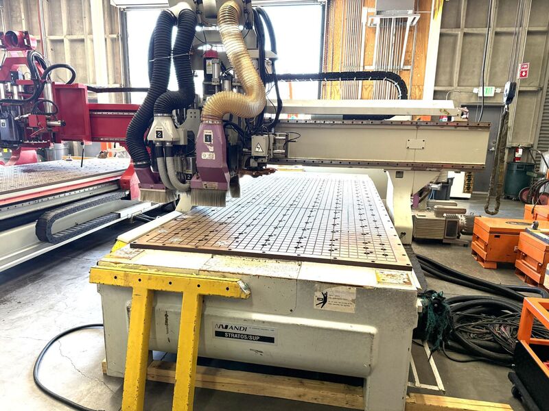 Andi #Stratos-SUP, CNC Router, 5' x 10' table, drill bank, vacuum pump, HSD router spindle, Fanuc CNC, 2001