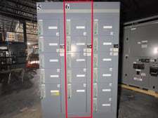 Square D Model 6, motor control center sect, 1200 amp bus, 600 Volts, 3PH, (5) 100 amp #HU100-3MC6 disconnect