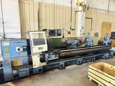 Dainichi #DL75X400, CNC flat bed lathe, 29.5" swing, 12" chuck, 3-jaw, 3.3" bar, 157" centers, 28.8" dia.