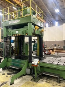165 Ton, Millutensil #MIL-203, hydraulic spotting press, 48" stroke, 65" daylight, 59" x 79" bolster, flip