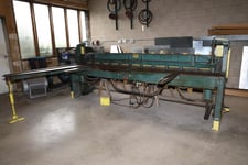 16 gauge x 10' Wysong #A-120, air shear, 7-1/2' squaring arm, back gauge, (2) 26" front support arms, 1978