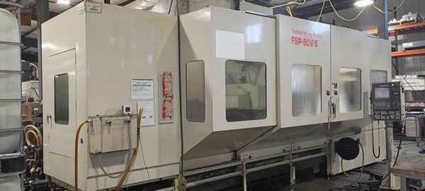 SNK #FSP-80V, 5" Axis CNC vertical machining center, 787.4 IPM X/Y rapids, 393.7 IPM Z rapids, 2011