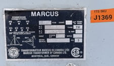 75 KVA 208 Delta Primary, 600Y/347 Secondary, Marcus Transformer of Canada Ltd., 3-Phase Dry-Type Isolation