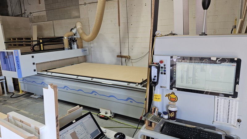 Homag #Optimat-NBP084/Vantech-510, CNC Flat Table Nesting Router, 5' x 10' table, 13.4 HP spindle, phenolic