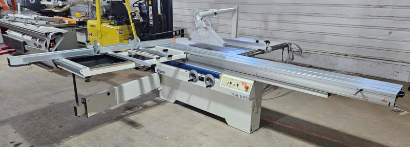 SCM #Nova-SI-400, Sliding Table Saw, cast iron work table, anodized aluminum sliding table, adjustable
