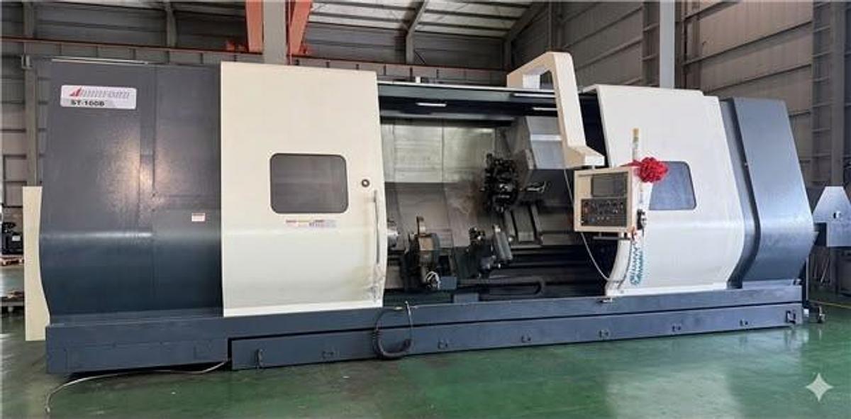 Johnford #ST160-BMCY, CNC Slant Bed Lathe, 36.2" swing, 27.6" swing over cross slide, 12" chuck, 4.6" bar