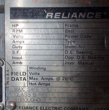 200 HP 500/2000 RPM Reliance Frame B588ATZ, STR-Shunt, DPG-FV, 500 VA, 300 VF (3 available)