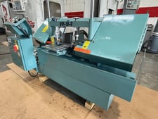 9" x 18" W.F. Wells #W-9-1, Semi-Automatic Twin Post Horizontal Bandsaw, 1" x 0.035" x 11'-6" blade, 26" work