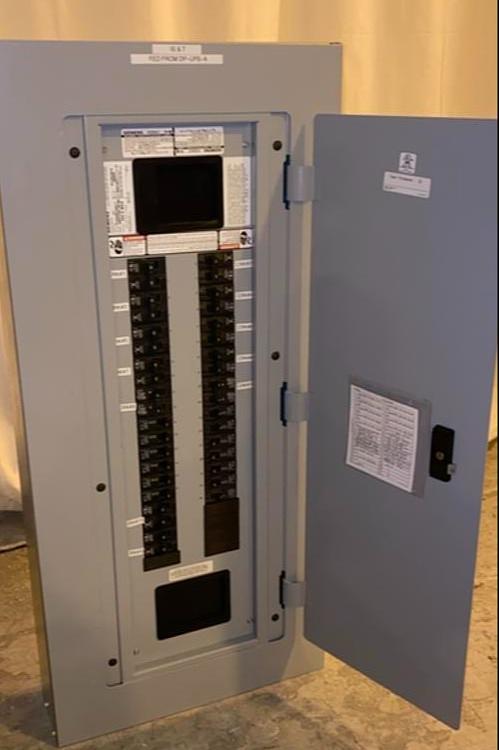 250 Amp. Siemens, P1, panelboard, 208Y/120 Volts, 3 phase, 4W, 42-space, copper bus, main breaker, loaded