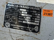 5 KVA 600 Delta Primary, 120/240 Secondary, Marcus Transformer of Canada Ltd., Dry Type Isolation