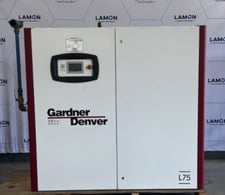 130 psig, Gardner Denver #L55-75F, Rotary Screw Air Compressor, 100 HP, 212&deg;F max. operating temperature