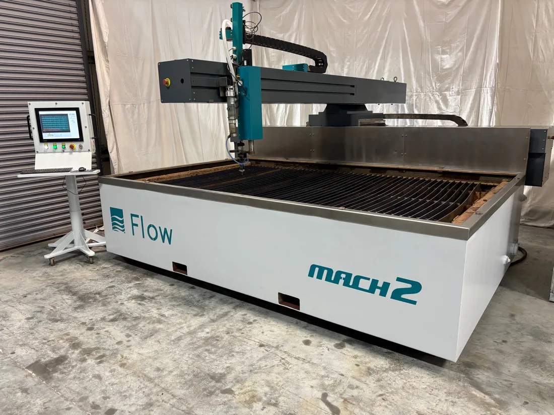 Flow #Mach-100-3020, CNC Waterjet Cutting System, 6.6' x 10' table, 50 HP pump, 60,000 psi, Flowmaster