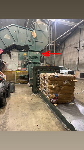 Selco #HLO-719AR-75, Horizontal Open-End Auto-Tie Baler, single-ram, 75 HP, automatic wire tie, conveyor