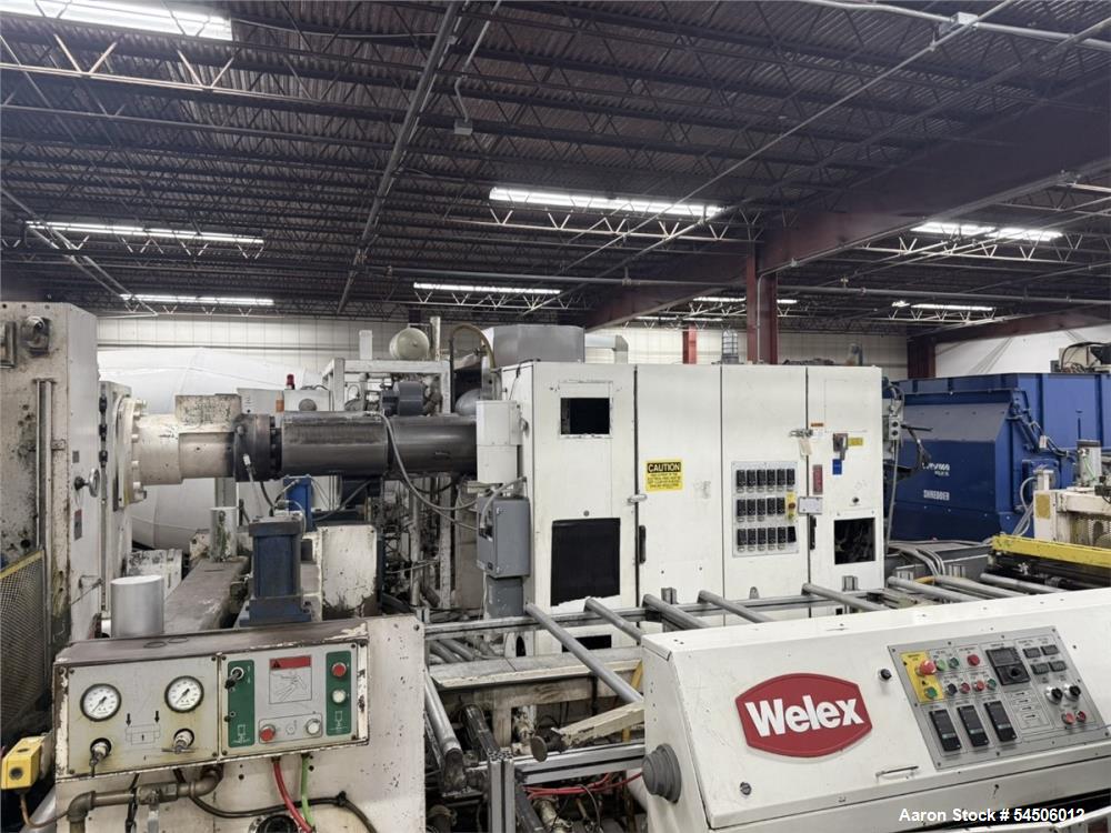 6" Welex #6.0-30D, Single Screw Extruder, 500 HP, 30:1 L/D, Vented Barrel, Dynisco Hydraulic Screen Changer