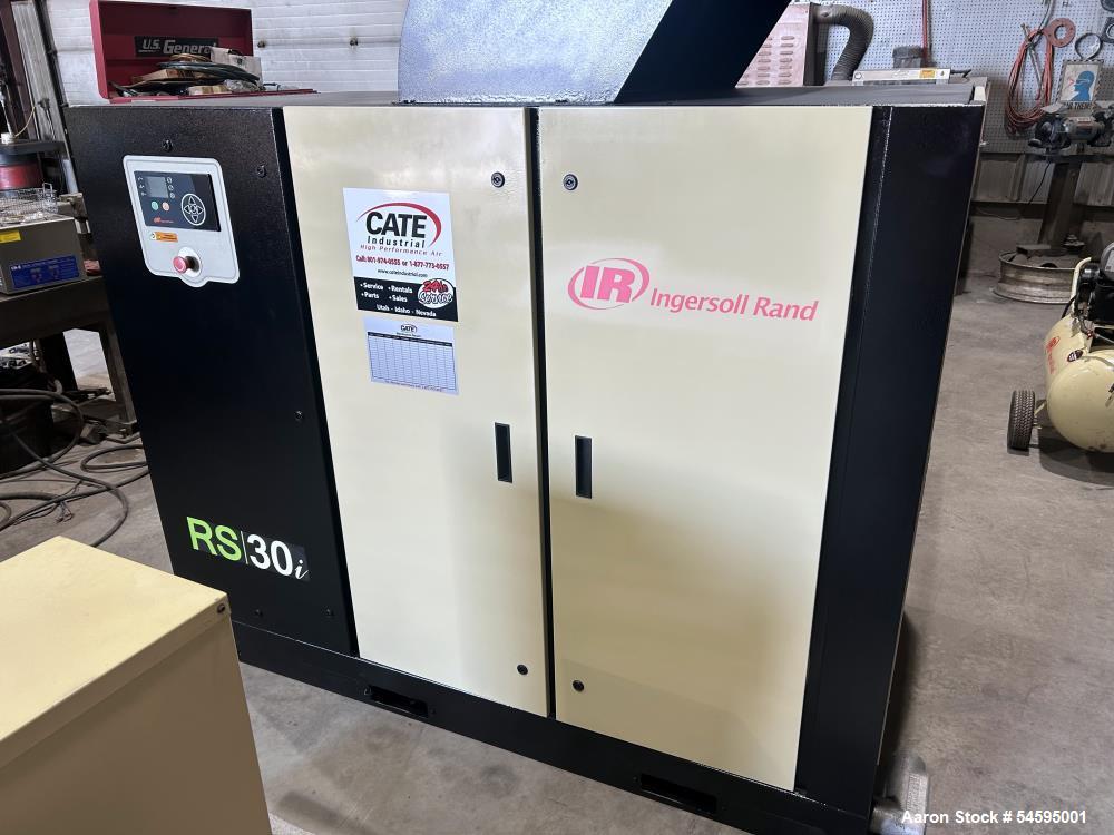 184 cfm, 125 psi, Ingersoll-Rand #RS30i-A125, Rotary Screw Air Compressor Package, 40 HP, w/ Dryer & Receiver