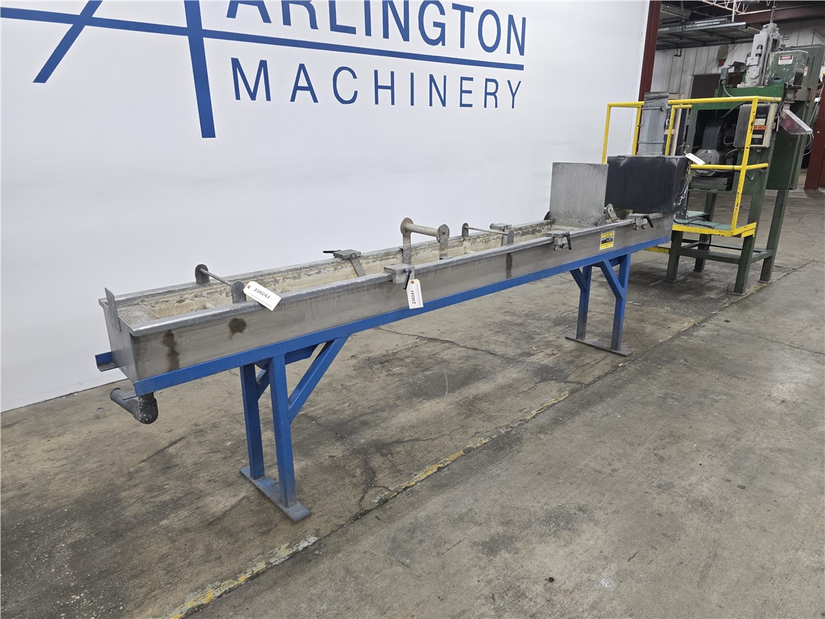 12" width x 8.5" D x 12' L water bath, strand pelletizing, 38" infeed, (3) adjustable roller guides