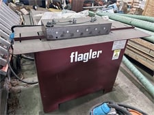 16 gauge Flagler #17.000, power flanger, 90&deg; edge flange, single station flanging head, 3 HP, 460 V., 3